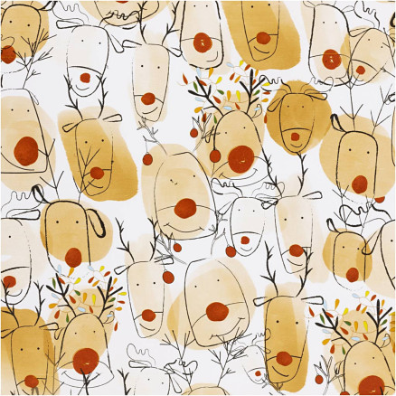 Presentpapper, ren, bredd: 50 cm, 80 g, beige, röd, 100 m/1 rulle.