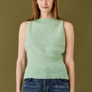 Topp med bred ribb Angel by Permin 8941120 Top med bred rib stickkit Str XS