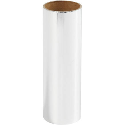Dekorationsfolie, B: 15,5 cm, tjocklek 0,02 mm, silver, 50 cm/1 rulle.