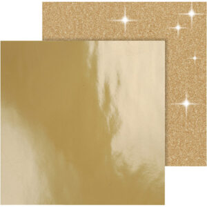 Designpapper, ark 30,5 x 30,5 cm, 120+128 g, guld, 2 ark/frp.