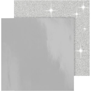 Designpapper, ark 30,5 x 30,5 cm, 120+128 g, silver, 2 ark/frp.