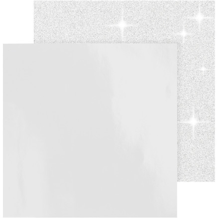Designpapper, ark 30,5 x 30,5 cm, 120+128 g, vitt, 2 ark/frp.
