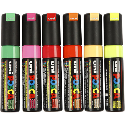 Posca-Tusch-penna, blandade färger, nr PC-8K, spets 8 mm, 6 st./frp.