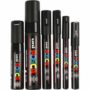 Posca-tusch, svart, linjebredd 0,7 - 15 mm, 6 st./frp.