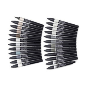 Promarker set 24st Black & Grey i plånbok