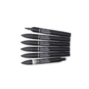 Promarker set 6st (5st Black+1st Blender)