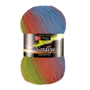 Viking Garn Nordlys 943 Multi blå/grön/röd