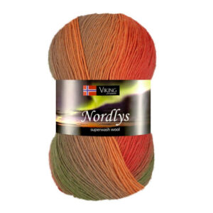 Viking Garn Nordlys 951 Multi orange/brun/Grön