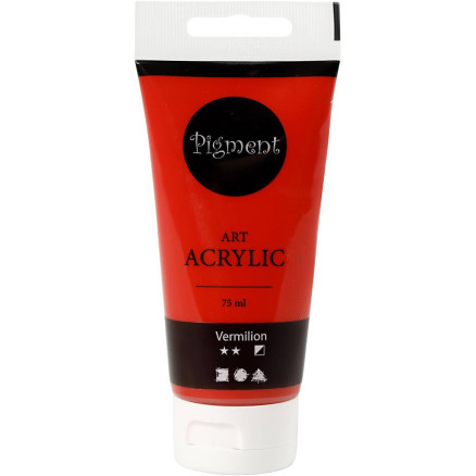 Art Akrylfärg, halvblank, halvtäckande, primärröd, 75 ml/1 flaska.